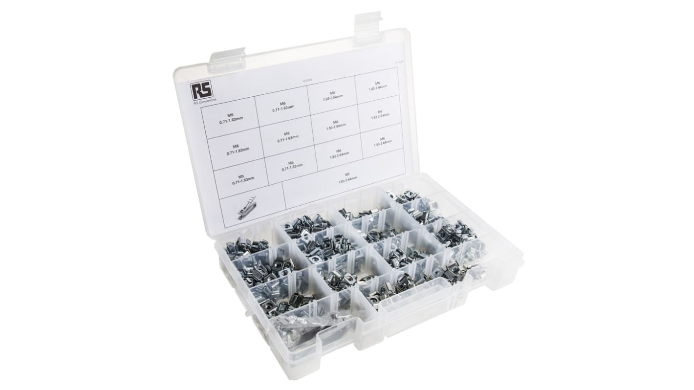 RS PRO Steel Cage Nuts Box, 460 Pieces