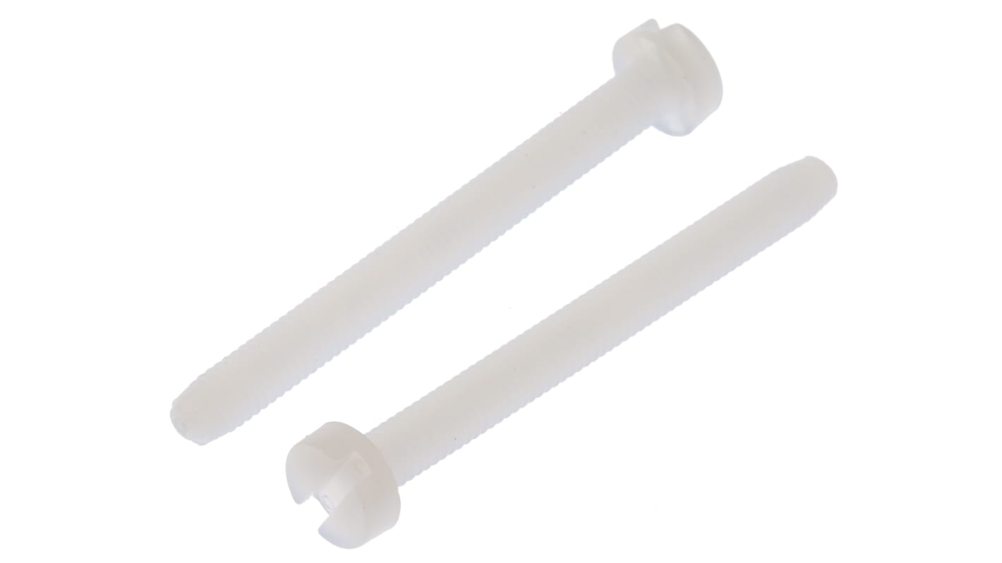 RS PRO Slot M3 Cheese Head Nylon Machine Screws x 30mm