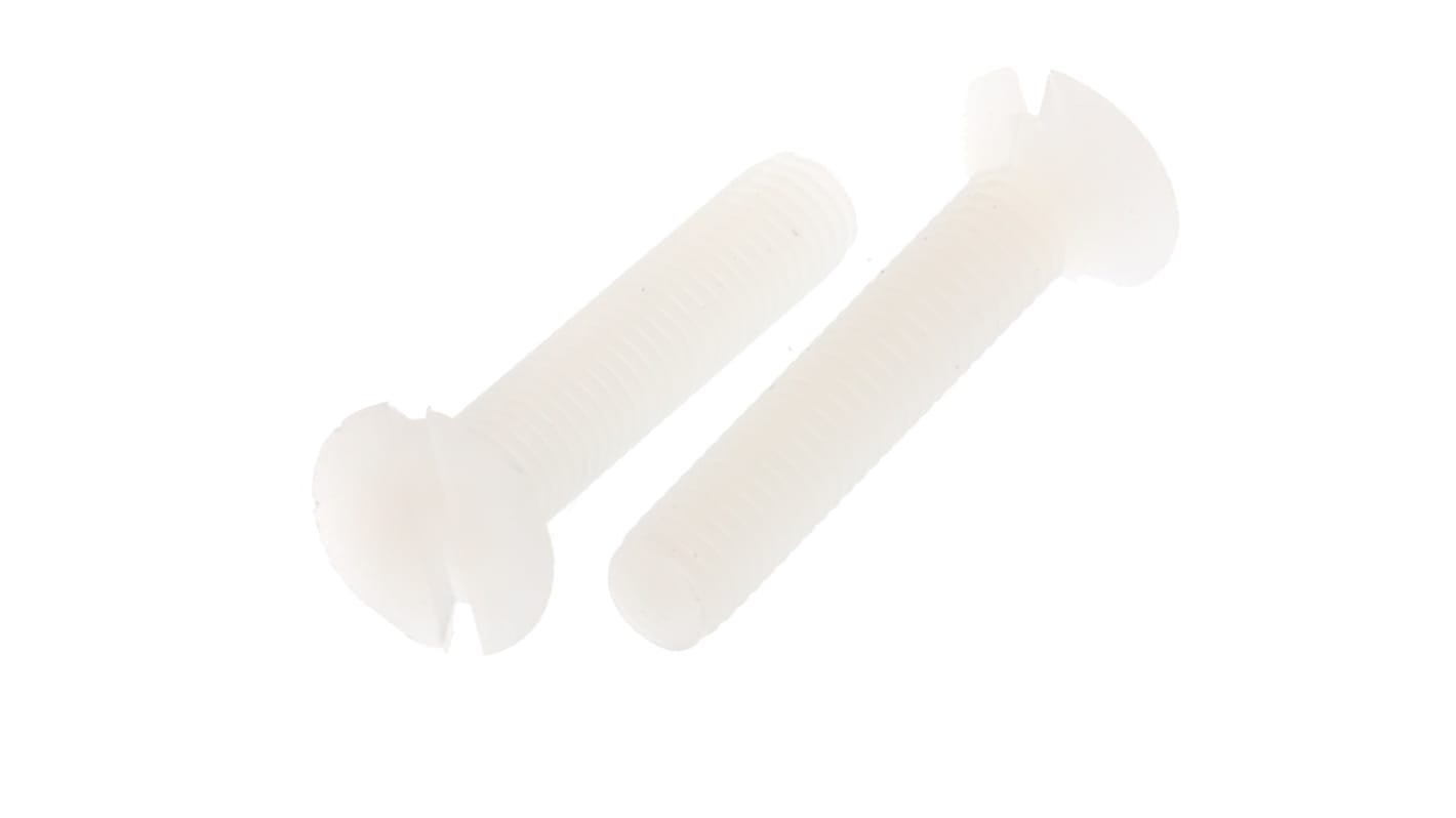 Śruby maszynowe M3 łeb z łbem stożkowym Nylon długość 16mm skok 0.5mm