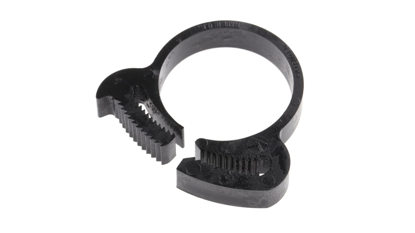 RS PRO Nylon  Snap Grip Hose Clamp, 7.3mm Band Width, 22.2 → 25.8mm ID