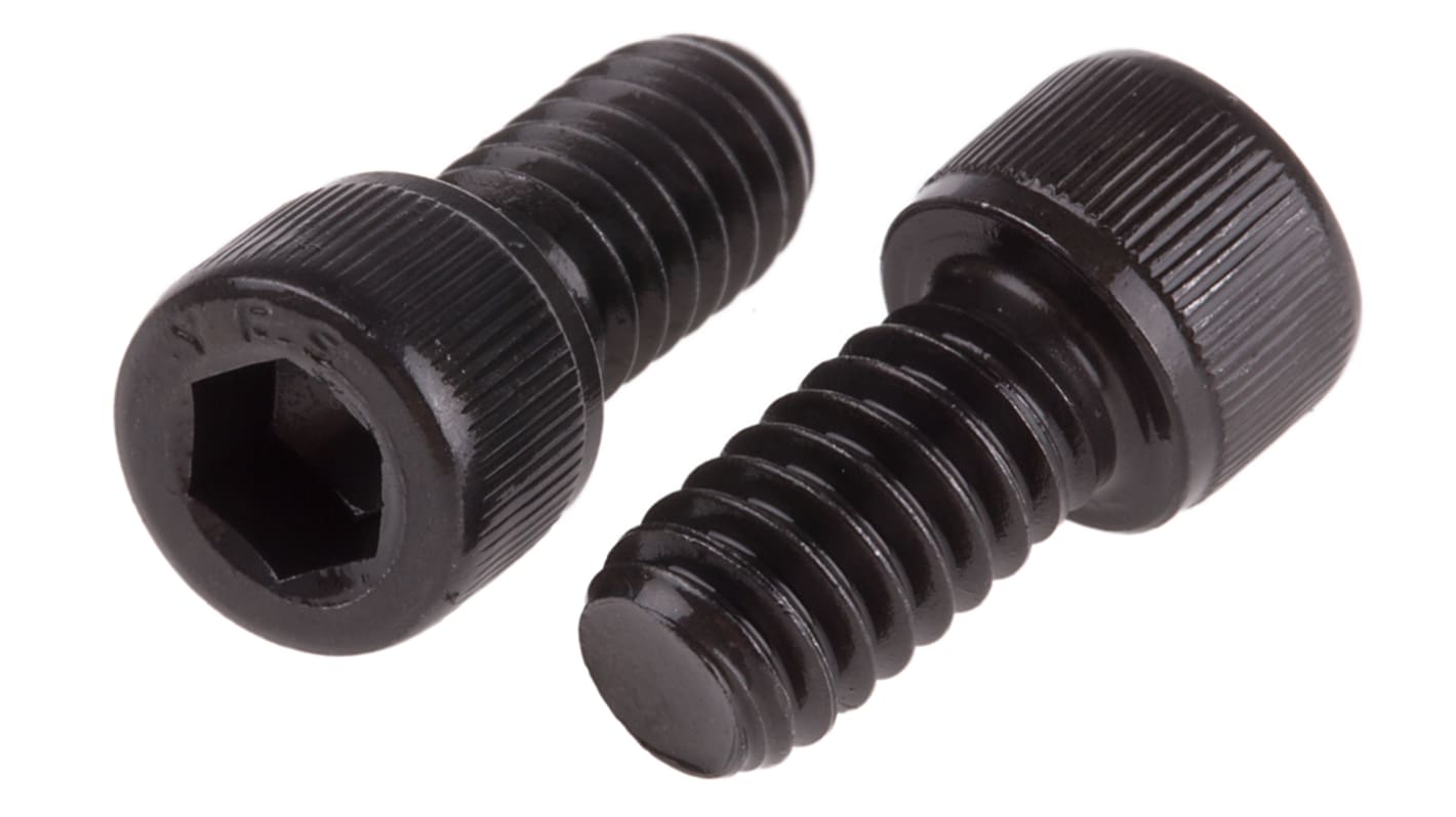 RS PRO 1/4in内六角螺丝, 英制, 1/2in长, 钢制, 黑色，本色表面, ANSI B18.3 1936-1960标准