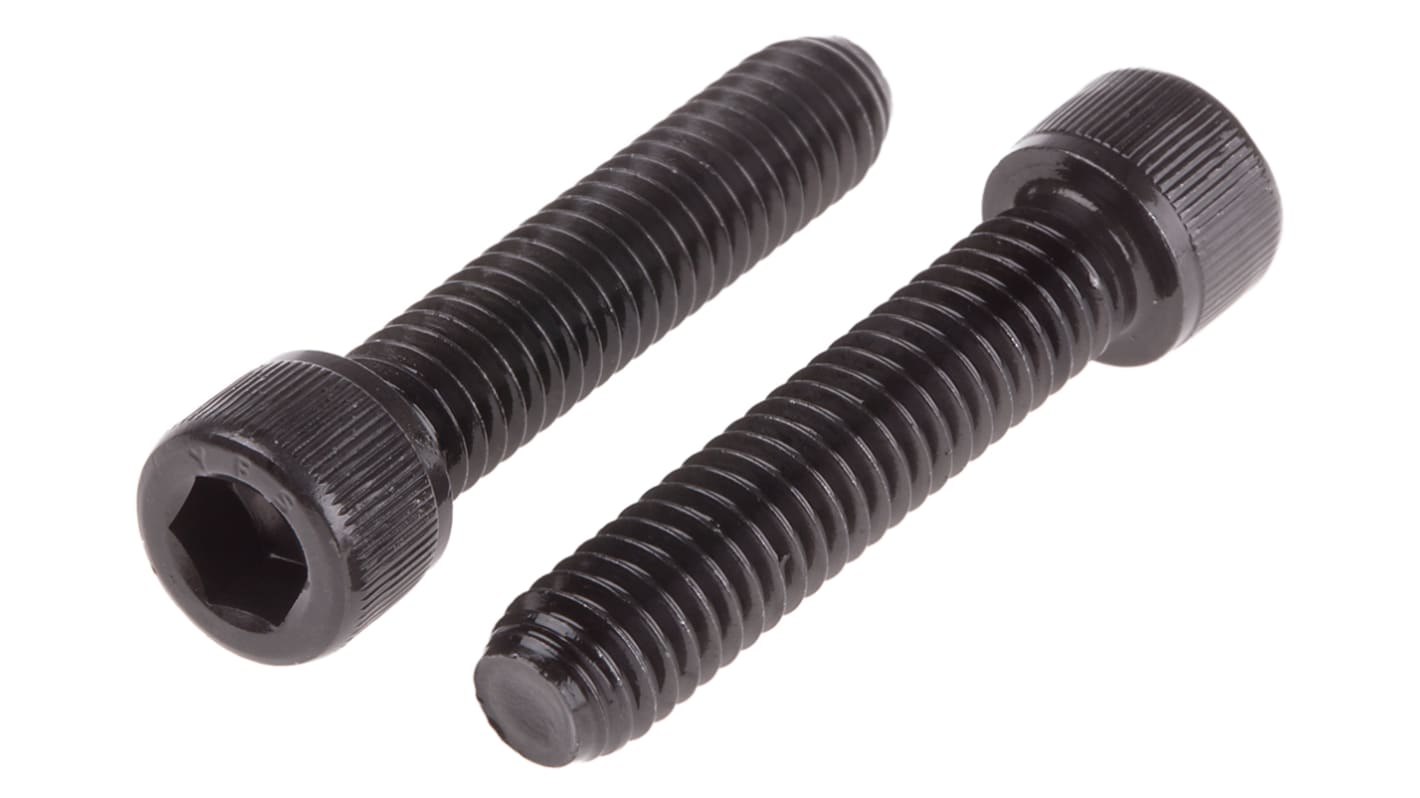 RS PRO Black, Self-Colour Steel Hex Socket Cap Screw, 5/16in x 1 1/2in