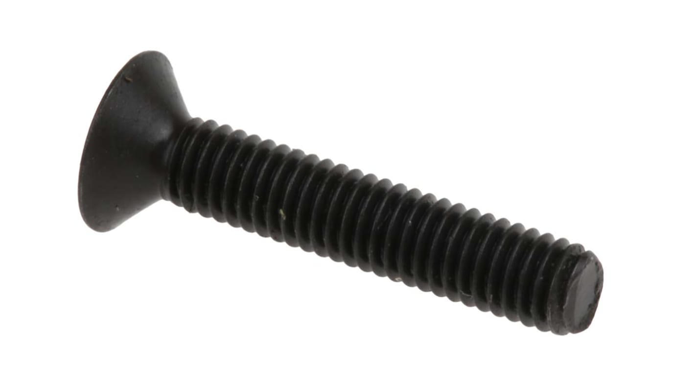 RS PRO M3 x 16mm Hex Socket Countersunk Screw Black, Self-Colour Steel