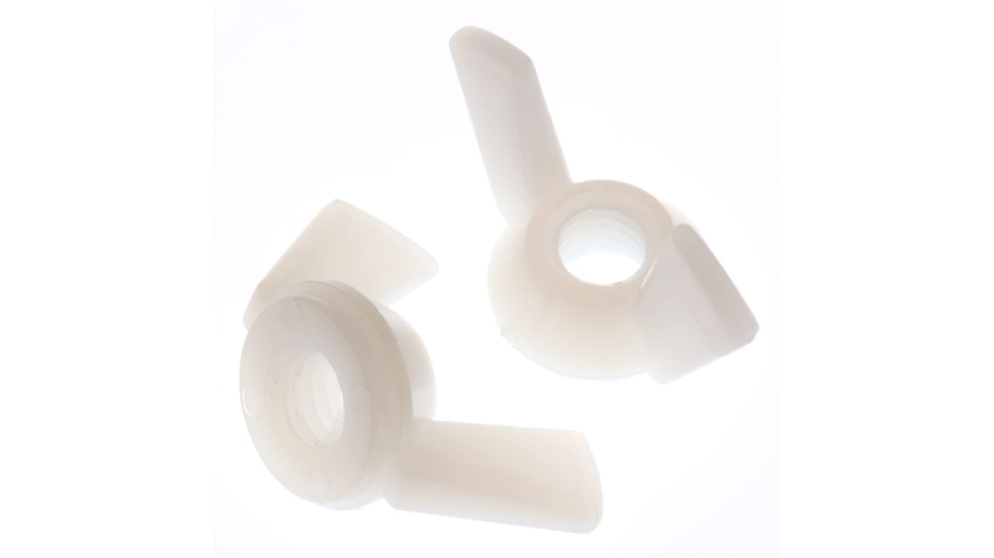 28mm Plain Nylon Wingnut, M6