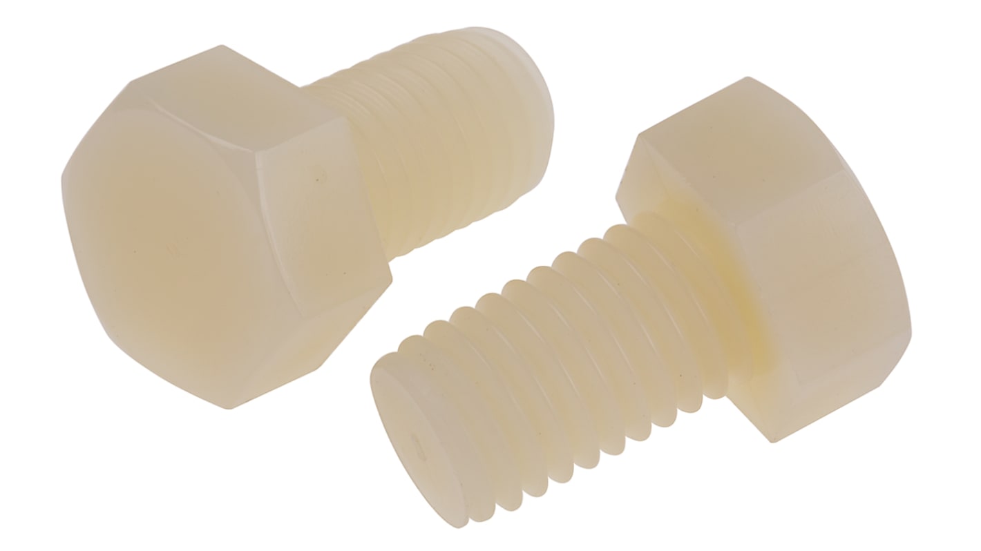 Plain Nylon Hex, Hex Bolt, M12 x 20mm
