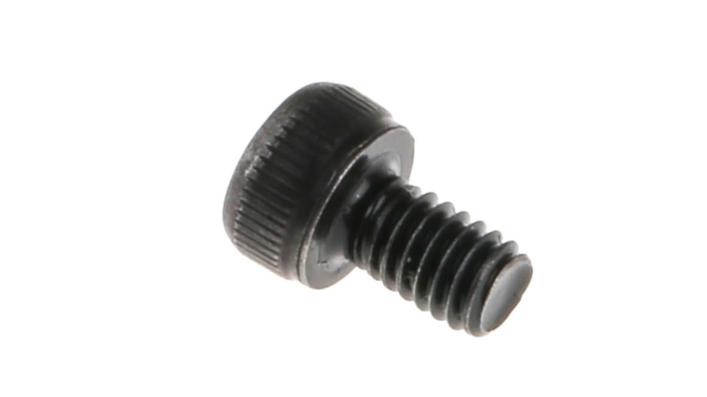 RS PRO Black, Self-Colour Steel Hex Socket Cap Screw, DIN 912, M2.5 x 4mm