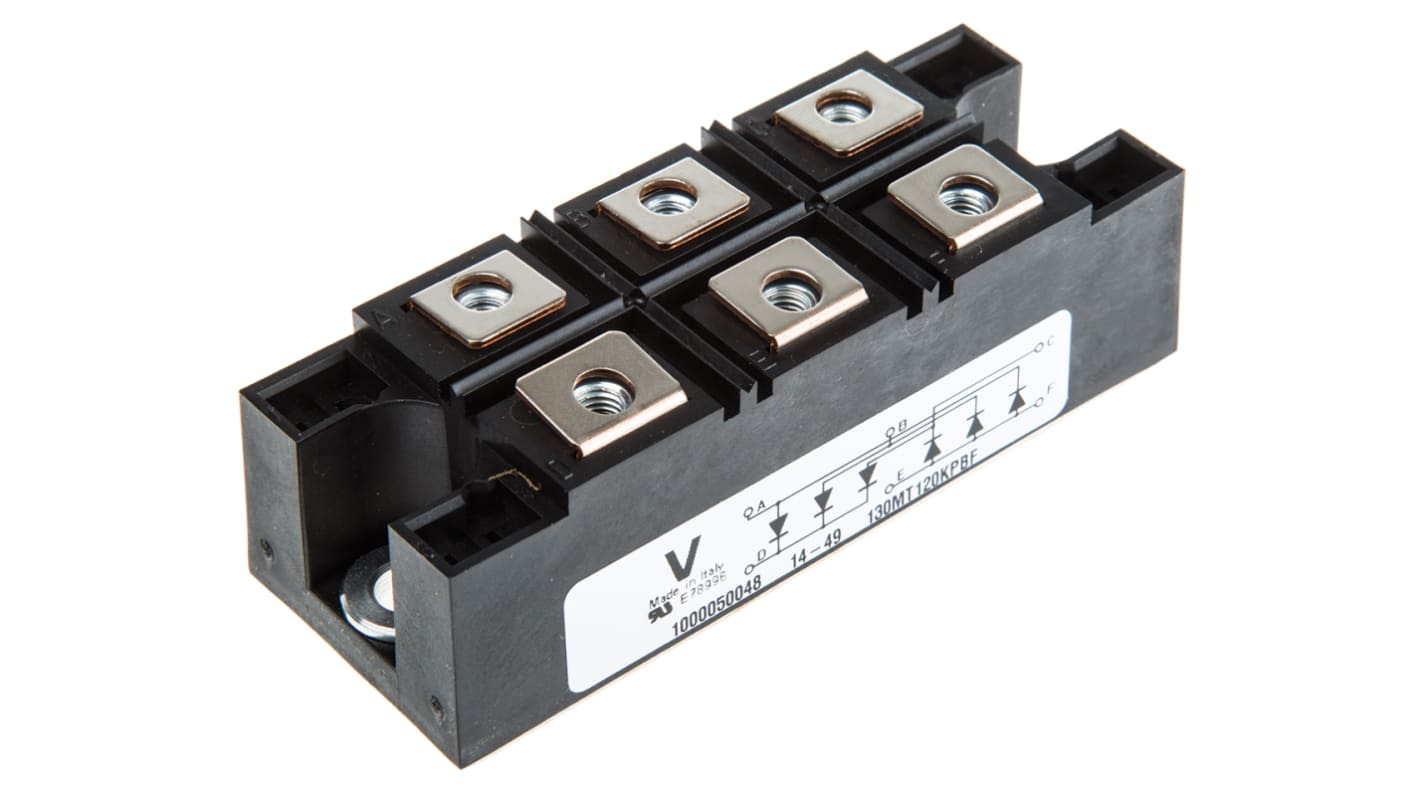 Vishay 整流用 ブリッジダイオード 160A, 1200V, 94 x 35 x 30mm, VS-130MT120KPBF