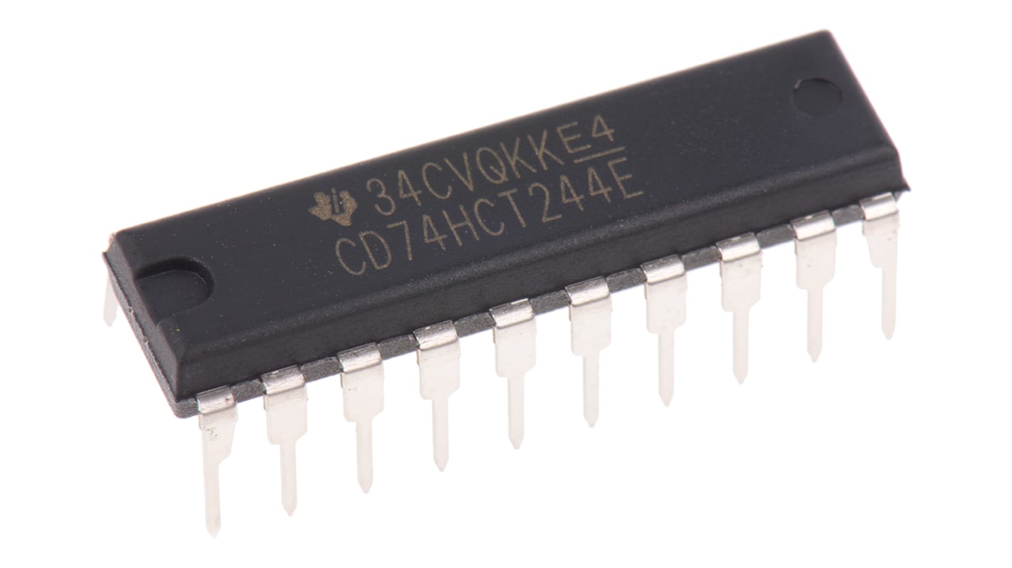 Texas Instruments CD74HCT244E Octal-Channel Buffer & Line Driver, 3-State, 20-Pin PDIP