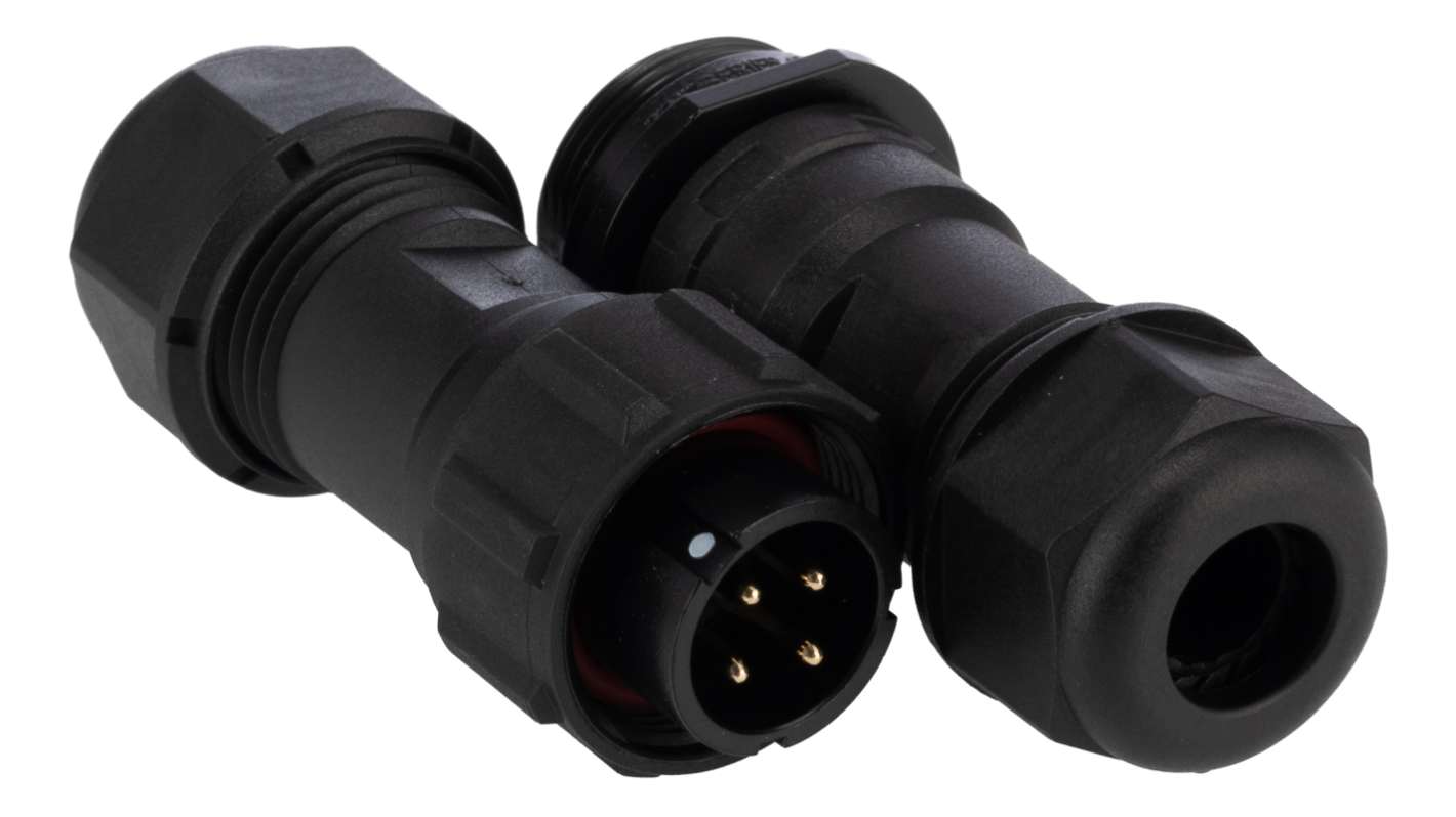 RS PRO Industrial Circular Connectors, 4, 4 Contacts, Cable, In-Line, SP17 Connector, Plug and Socket, Male and Female