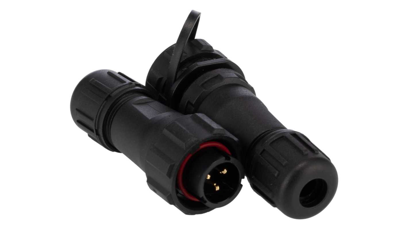 RS PRO Industrial Circular Connectors, 3, 3 Contacts, Cable, In-Line, SY13 Connector, Plug and Socket, Male and Female