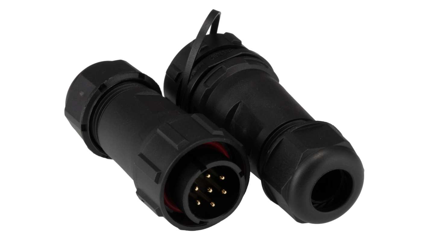 RS PRO Industrial Circular Connectors, 7, 7 Contacts, Cable, In-Line, SY21 Connector, Plug and Socket, Male and Female
