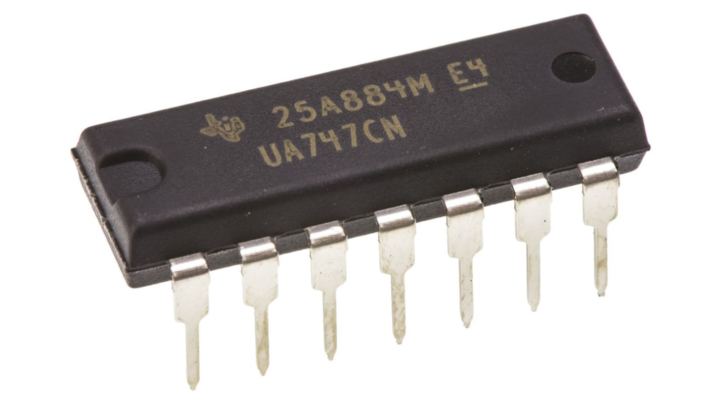 Amplificateur opérationnel Texas Instruments, montage Traversant, alim. Double, PDIP 2 14 broches
