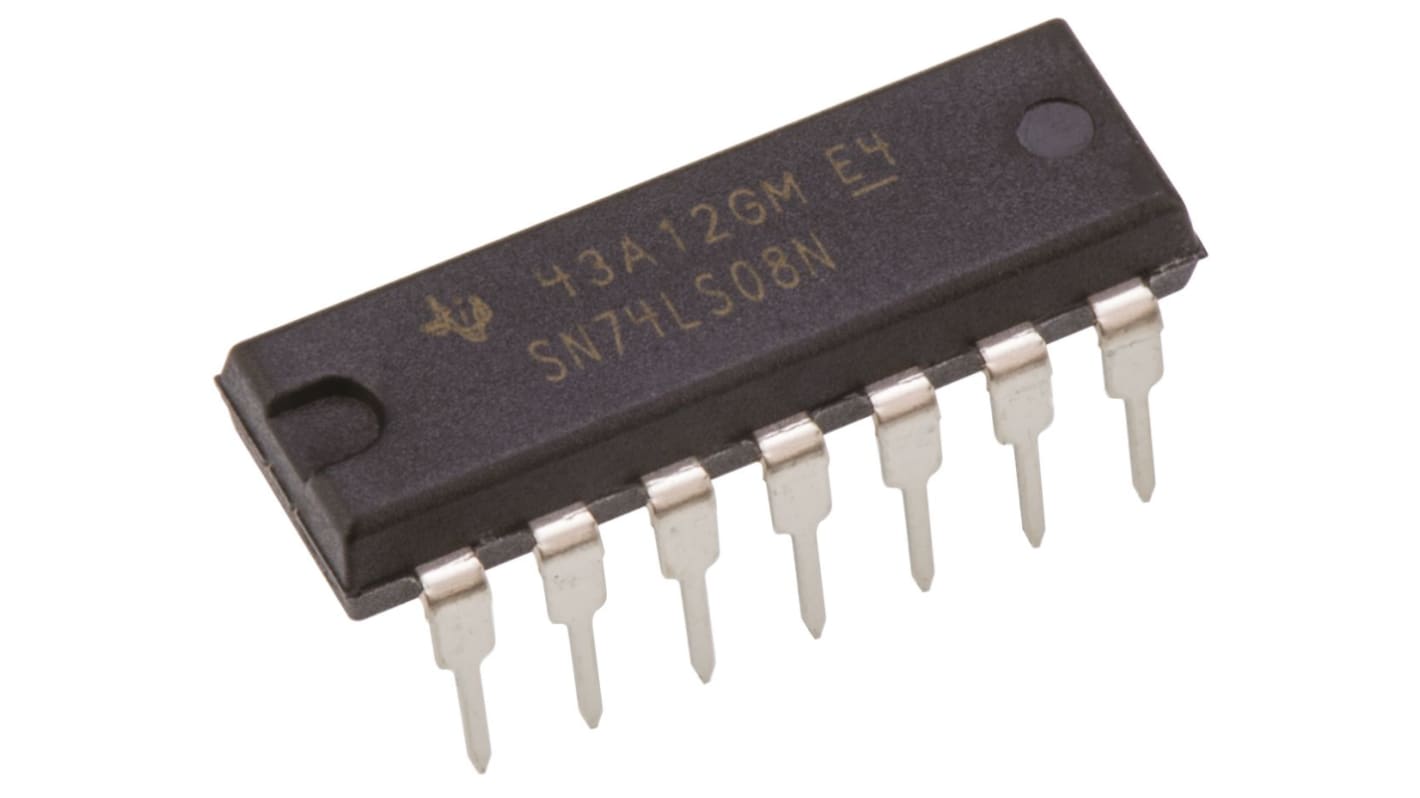 Gate logico Quad AND Texas Instruments, 4,75 V → 5,25 V, 14 Pin, PDIP