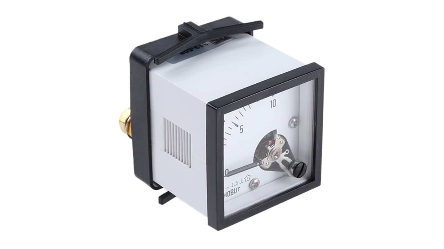 HOBUT D48MC Analogue Panel Ammeter 0/10A For Shunt 75mV DC, 48mm x 48mm Moving Coil