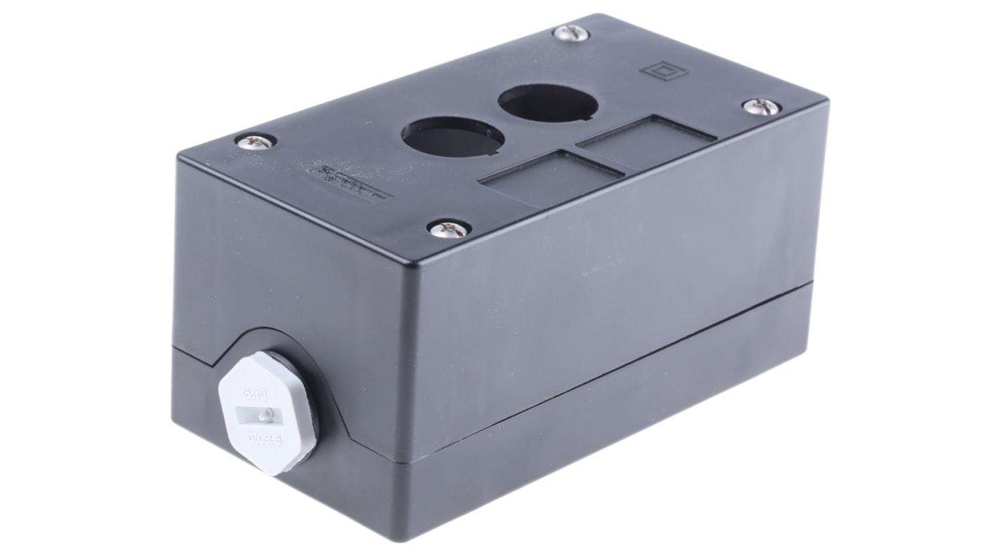 Schneider Electric Black Plastic Harmony XALG Push Button Enclosure - 2 Hole 22mm Diameter