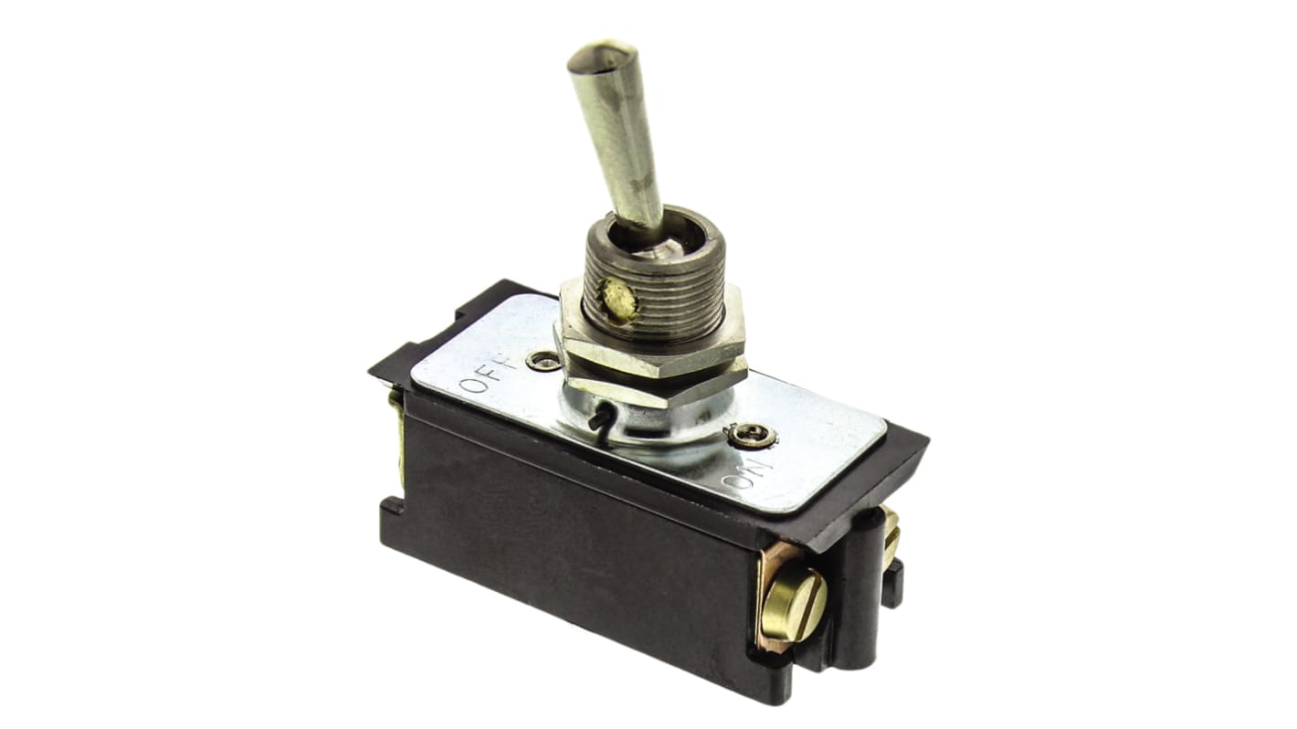 APEM Toggle Switch, Panel Mount, On-On, SPST, Screw Terminal