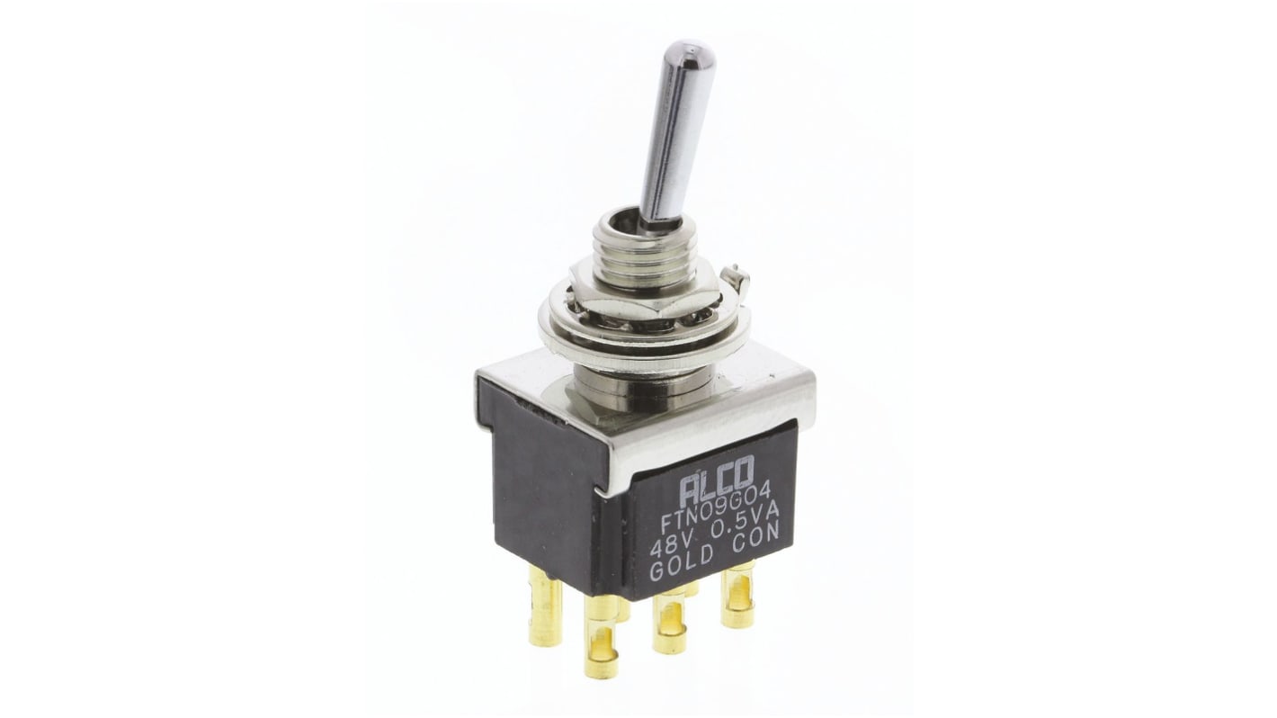 TE Connectivity Toggle Switch, Panel Mount, On-On, DPDT, Solder Terminal, 250V