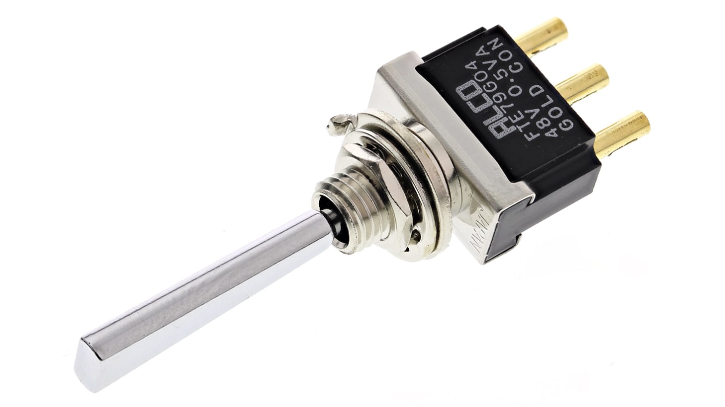 TE Connectivity Toggle Switch, Panel Mount, On-Off-On, SPDT, Solder Terminal, 250V