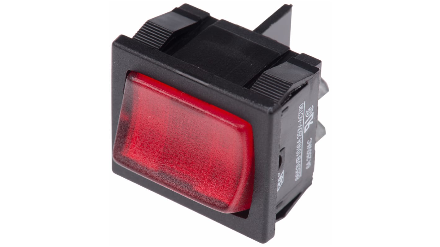 Arcolectric (Bulgin) Ltd Illuminated DPST, On-Off Rocker Switch Panel Mount