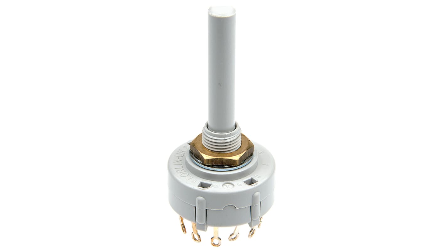 Lorlin, 12 Position SPST Rotary Switch, 150 mA @ 250 V ac, Solder Tab
