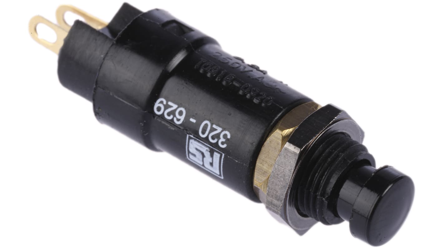 Arcolectric (Bulgin) Ltd 0916 Series Miniature Push Button Switch, Momentary, Panel Mount, 7.1mm Cutout, SPST, 250V ac