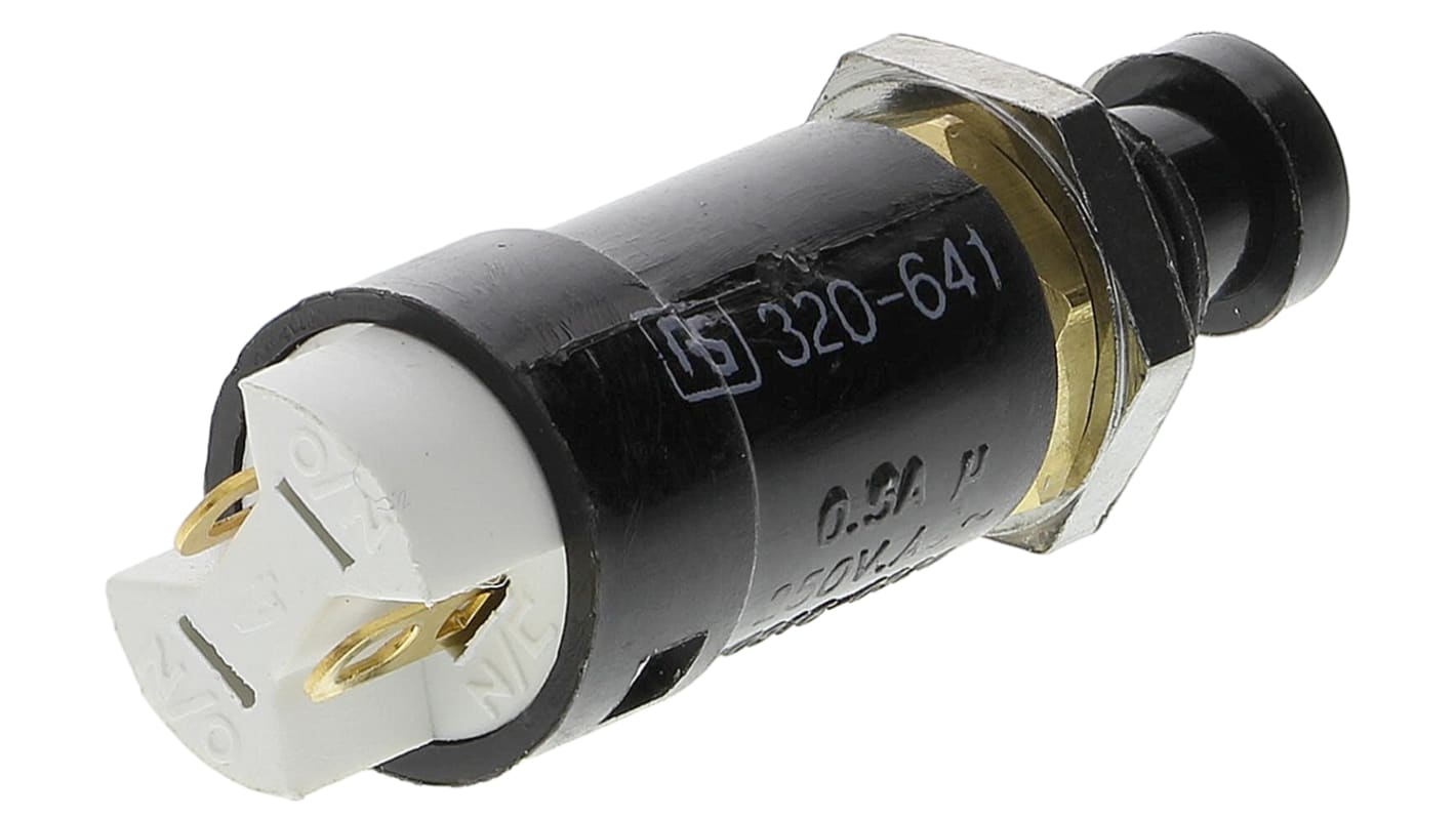 Arcolectric (Bulgin) Ltd Miniature Push Button Switch, Momentary, Panel Mount, 7.1mm Cutout, SPST, 250V ac