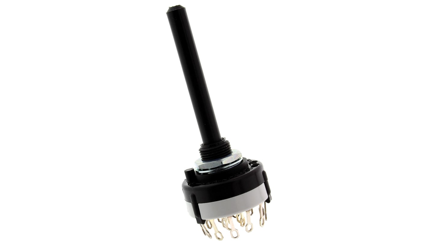 Lorlin, 3 Position 4PST Rotary Switch, 150 mA@ 250 V ac, Solder Tab