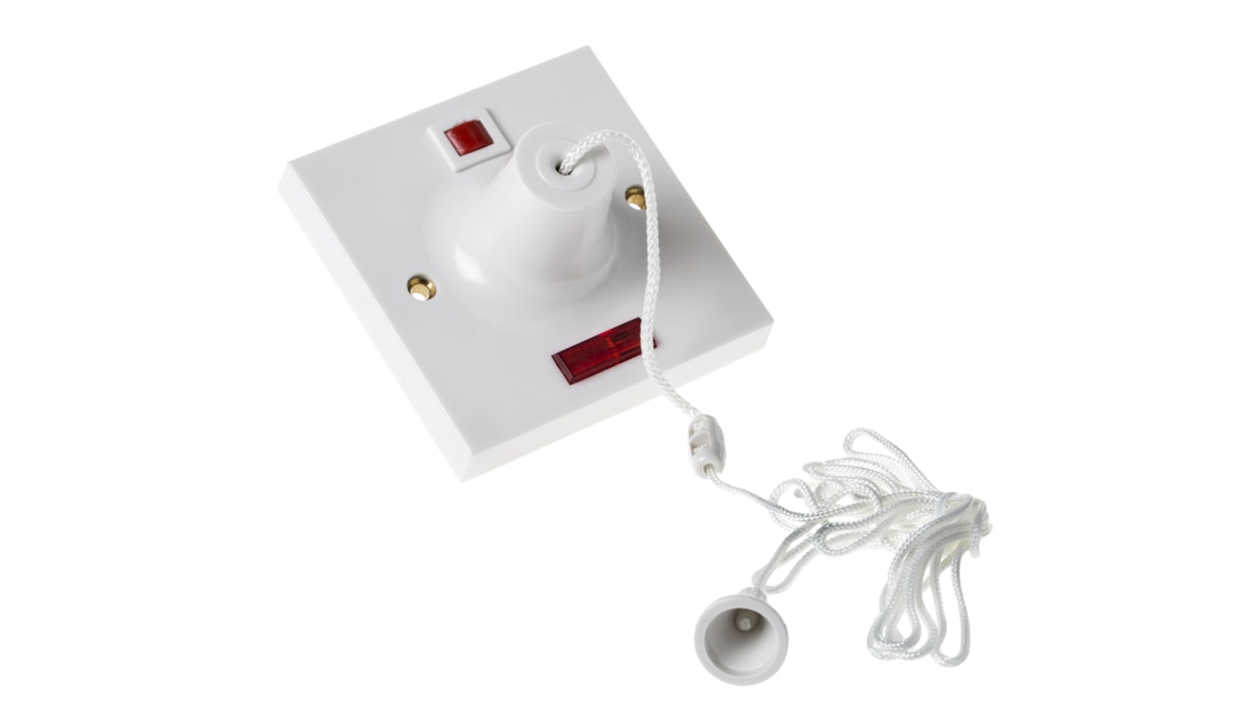 Interruttore da soffitto Colore bianco MK Electric, 1 via, 50A, 250V ca, corda da 1.5m