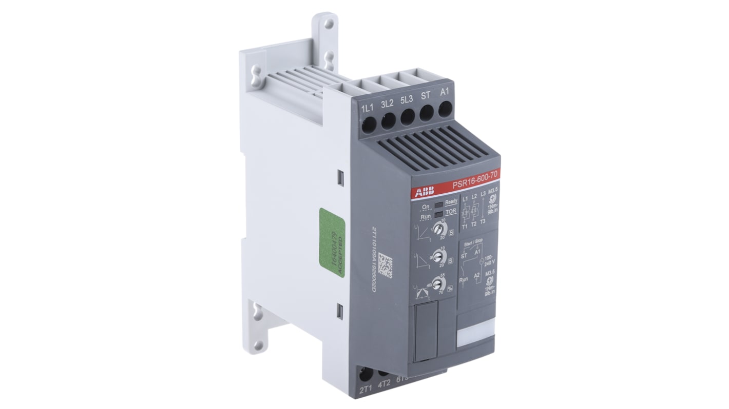 Avviatore soft-start ABB, 3 fasi, 7,5 kW, 600 V c.a., IP20