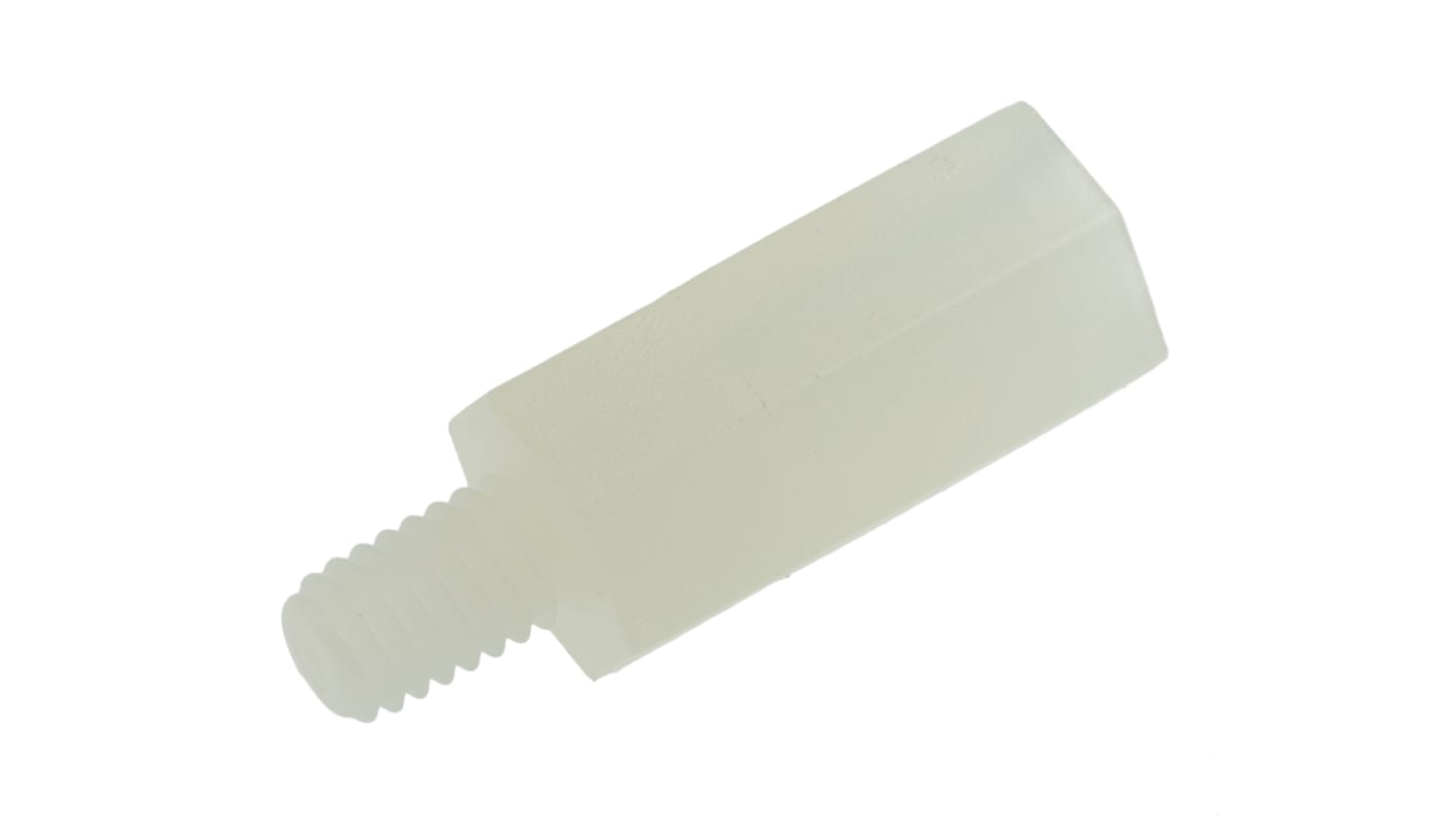 Distanziale filettato Esagonale Maschio/Femmina, in Nylon 66 Liscio, L. 15mm, M4 x M4