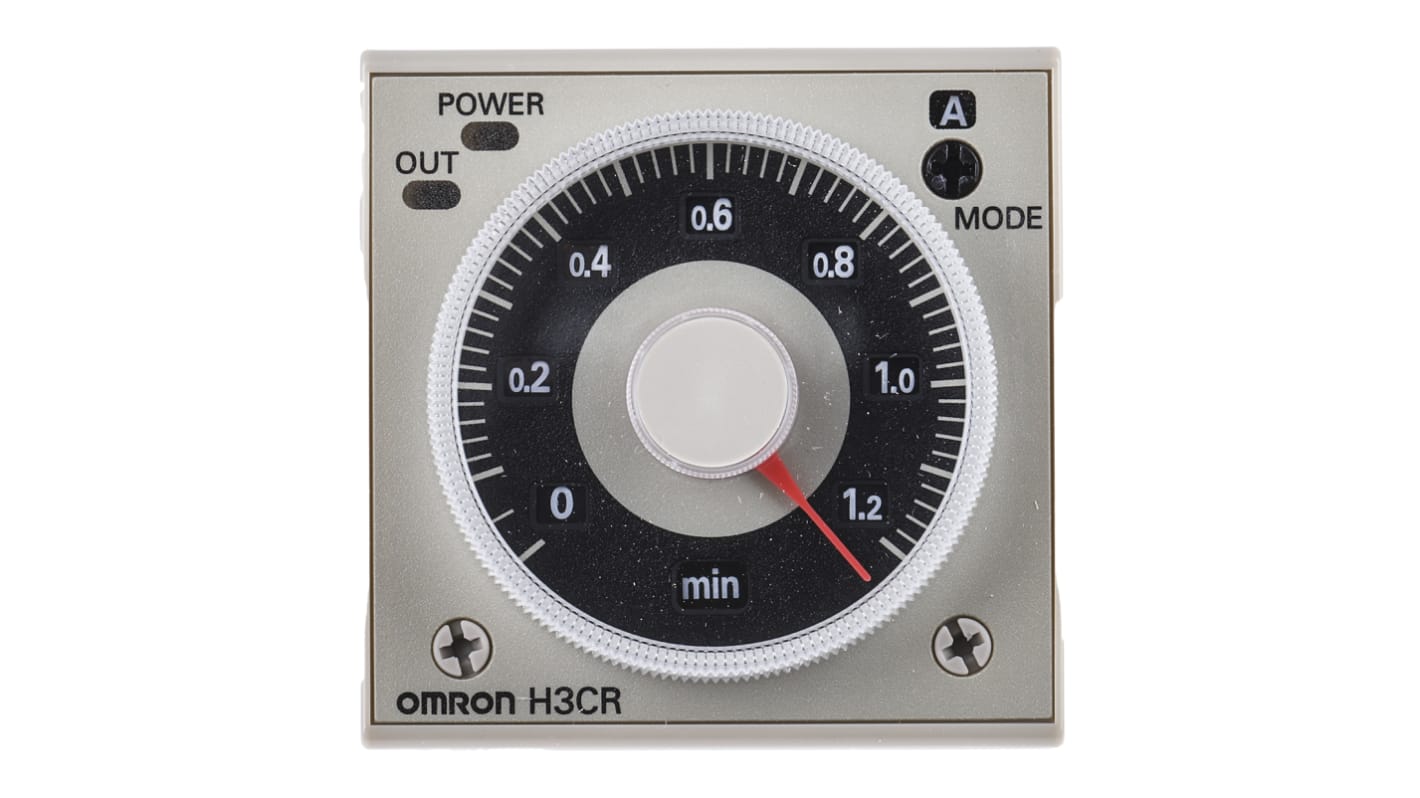 Omron H3CR Series DIN Rail, Panel Mount Timer Relay, 24 → 48V ac/dc, 2-Contact, 0.05 s → 300h, SPDT