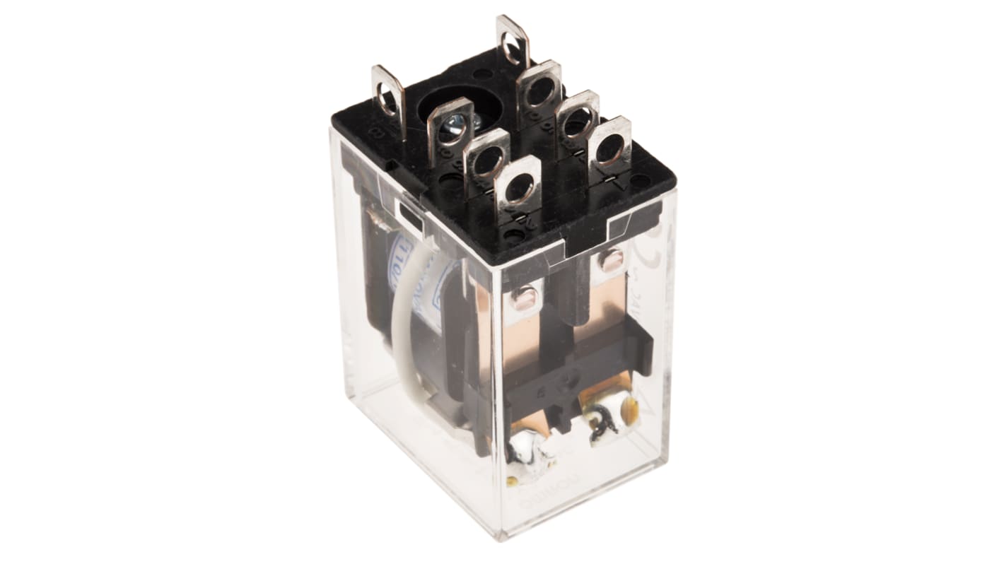 Omron Plug In Power Relay, 110 → 120V ac Coil, 10A Switching Current, DPDT