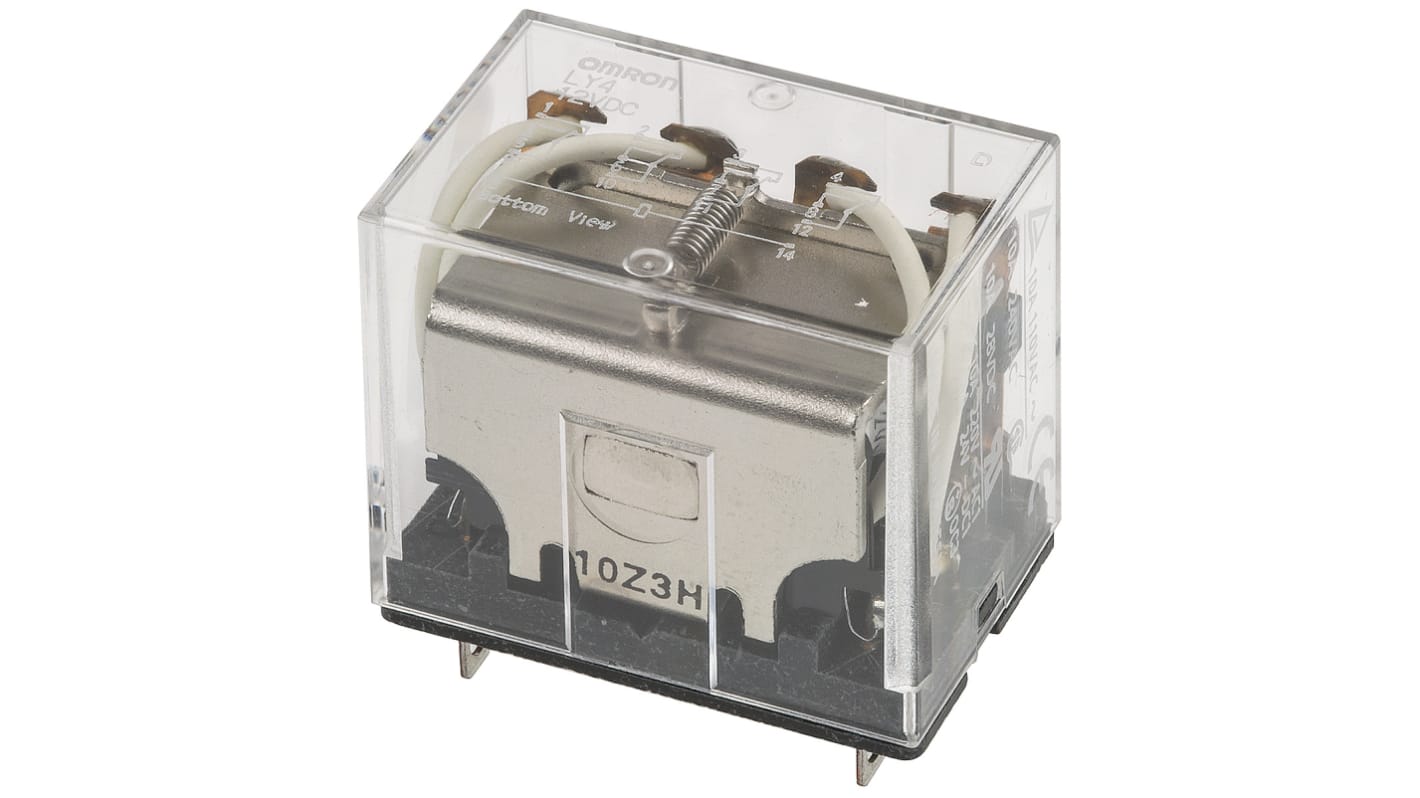 Omron Plug In Power Relay, 12V dc Coil, 10A Switching Current, 4PDT