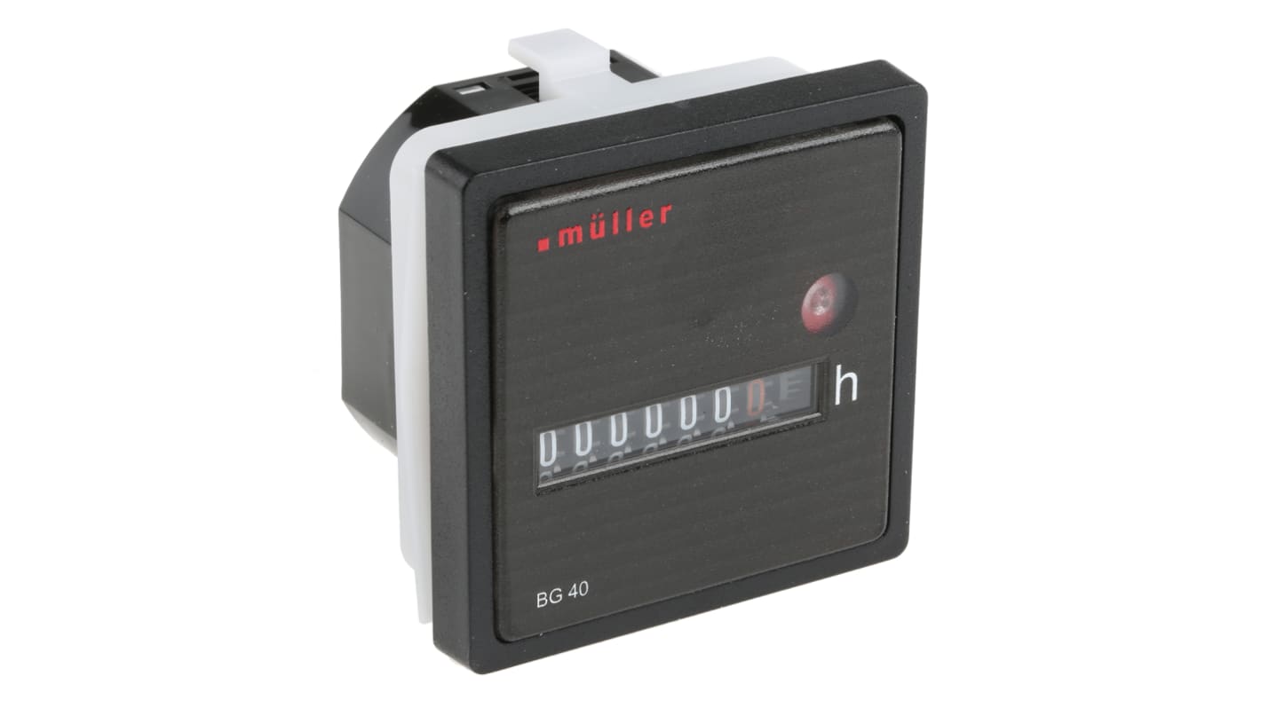 Muller BG 40 Hour Meter Counter, 7 Digit, 12 → 48 V dc