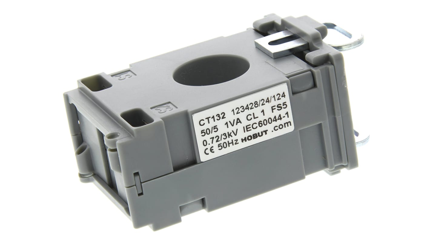 HOBUT CT132 Series DIN Rail Mounted Current Transformer, 50A Input, 50:5, 5 A Output, 21mm Bore