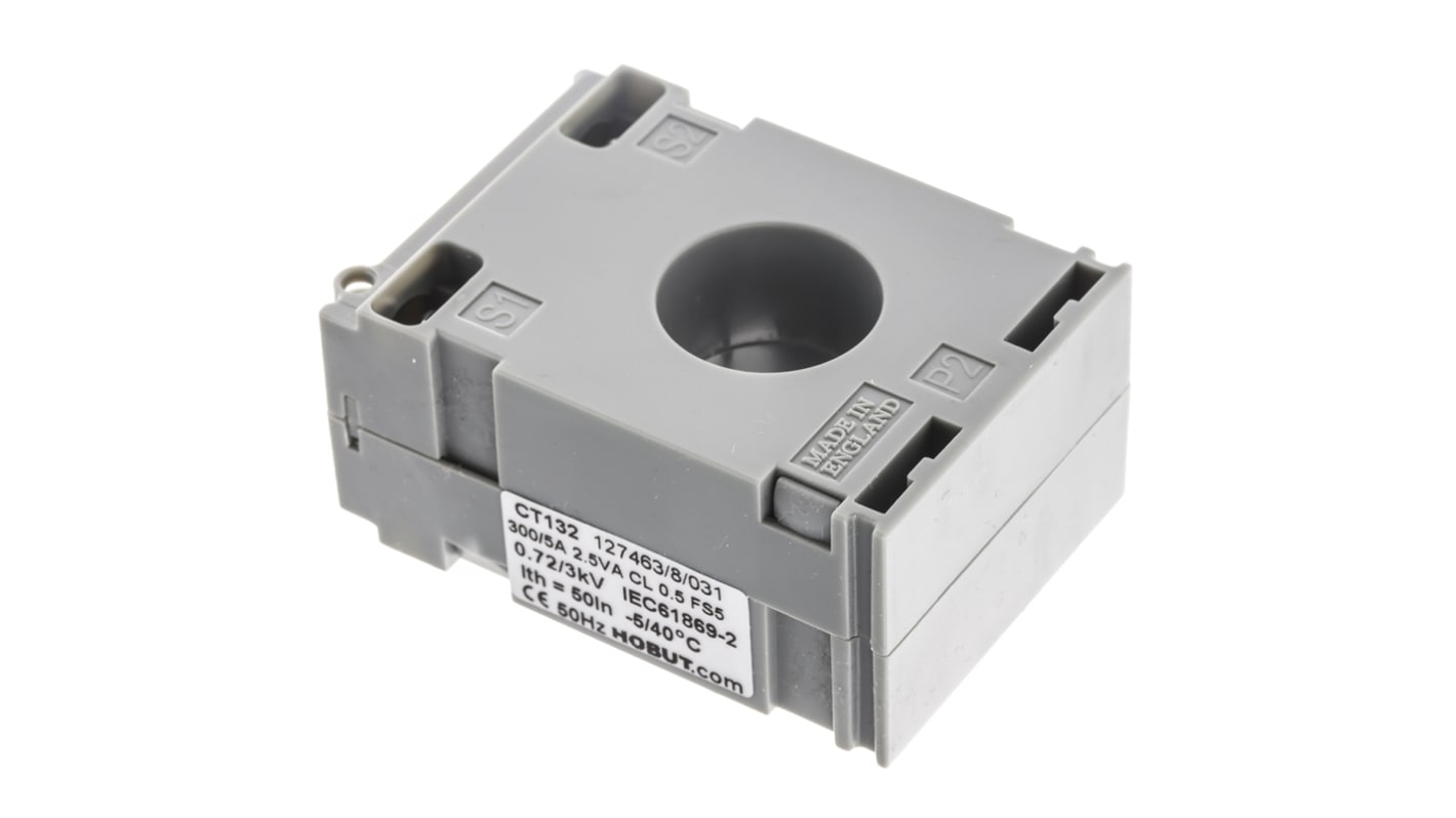 Przekładnik prądowy prąd wej 300A HOBUT prad wyj 5 A otwór 21mm na szynę DIN