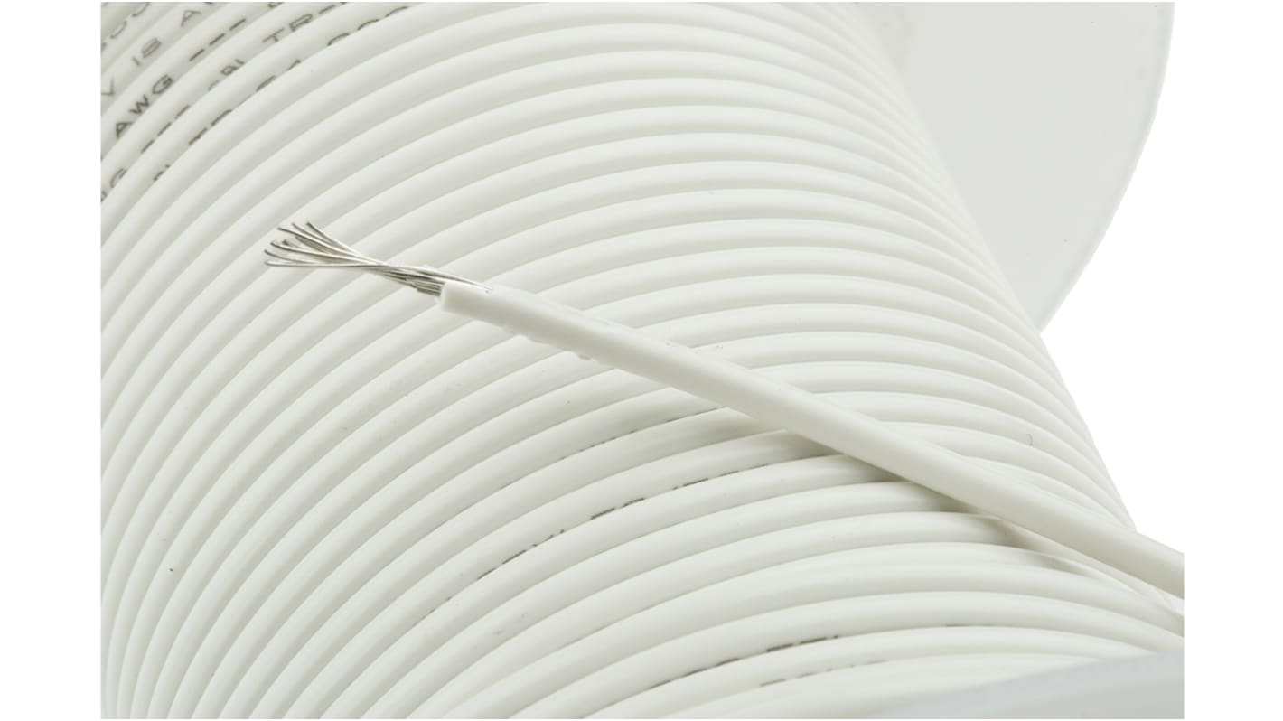 Alpha Wire 3055 Series White 0.75 mm² Hook Up Wire, 18 AWG, 16/0.25 mm, 30m, PVC Insulation, 3055 WH005