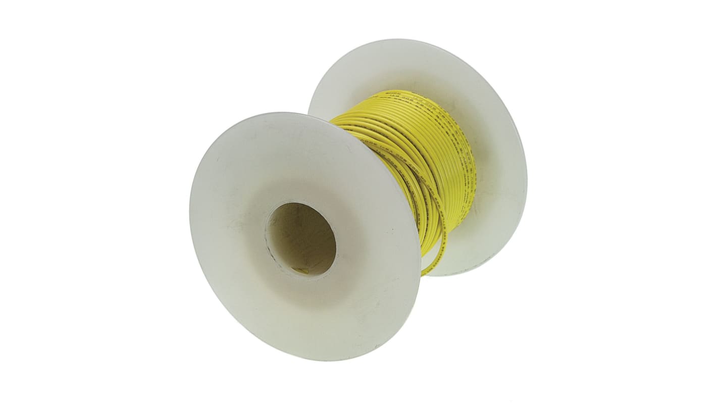 Alpha Wire 黄色电线, 0.75 mm², 30m长, 18 AWG, 300 V, 最高+105°C, PVC绝缘