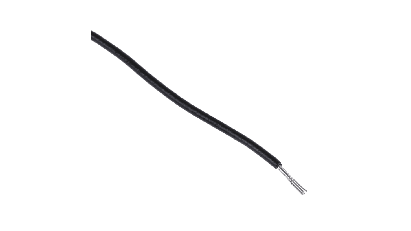 Alpha Wire Einzeladerleitung 0,52 mm², 20 AWG 30m Schwarz PVC isoliert Ø 1.75mm 10/0,25 mm Litzen UL1007