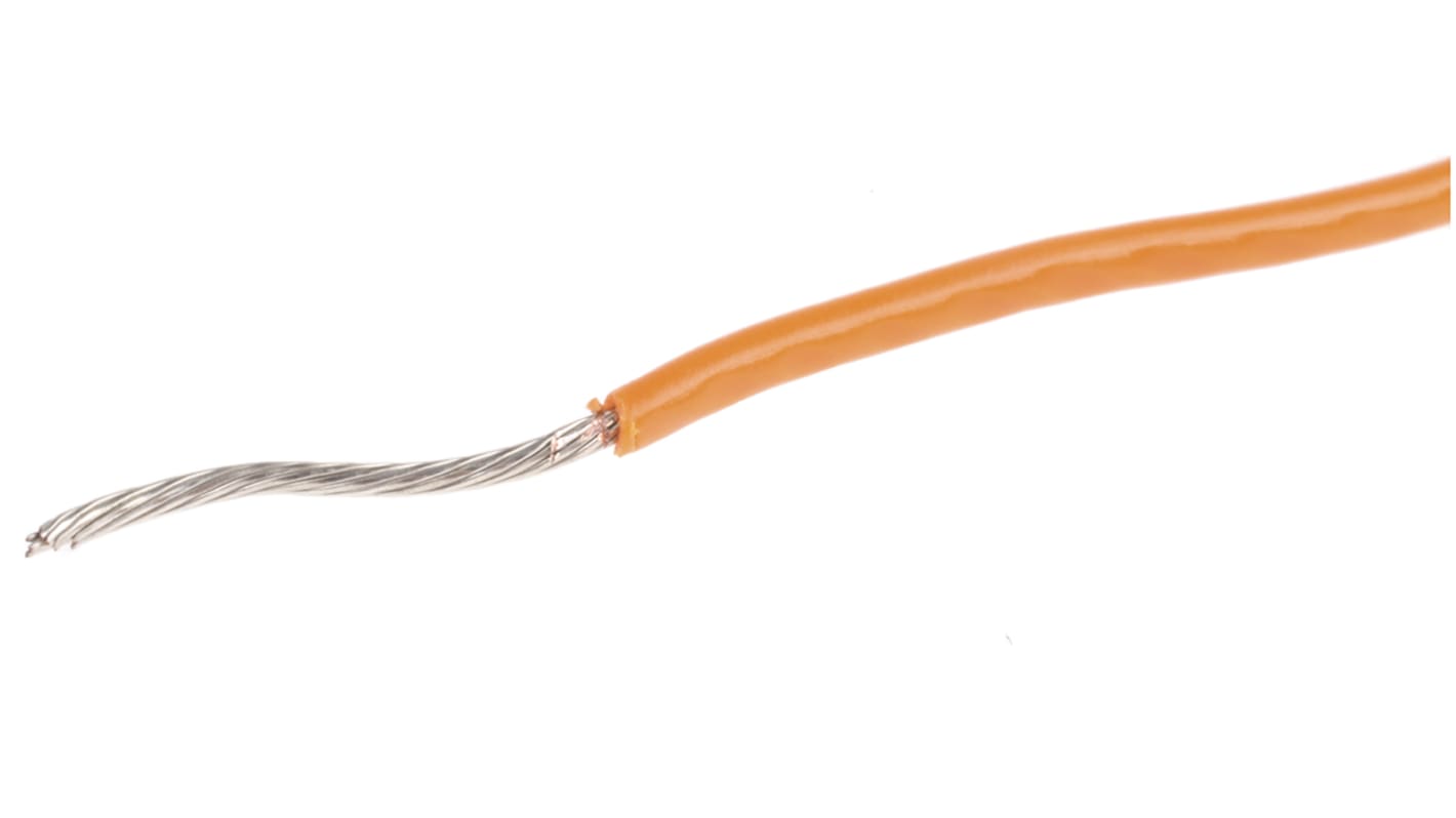 Alpha Wire Einzeladerleitung 0,52 mm², 20 AWG 30m Orange PVC isoliert Ø 1.75mm 10/0,25 mm Litzen UL1007