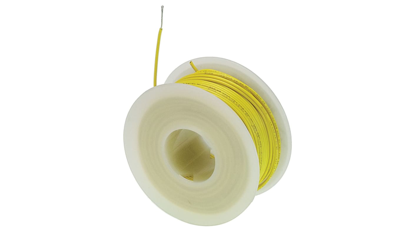 Alpha Wire 黄色电线, 0.2 mm², 30m长, 24 AWG, 300 V, 最高+105°C, PVC绝缘