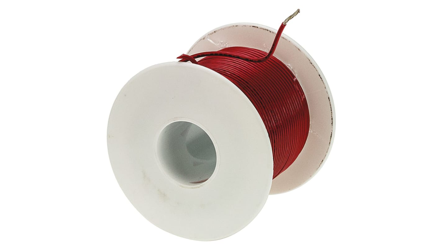 Alpha Wire 红色电线, 0.75 mm², 30m长, 18 AWG, 300 V, 最高+80°C, SR-PVC绝缘