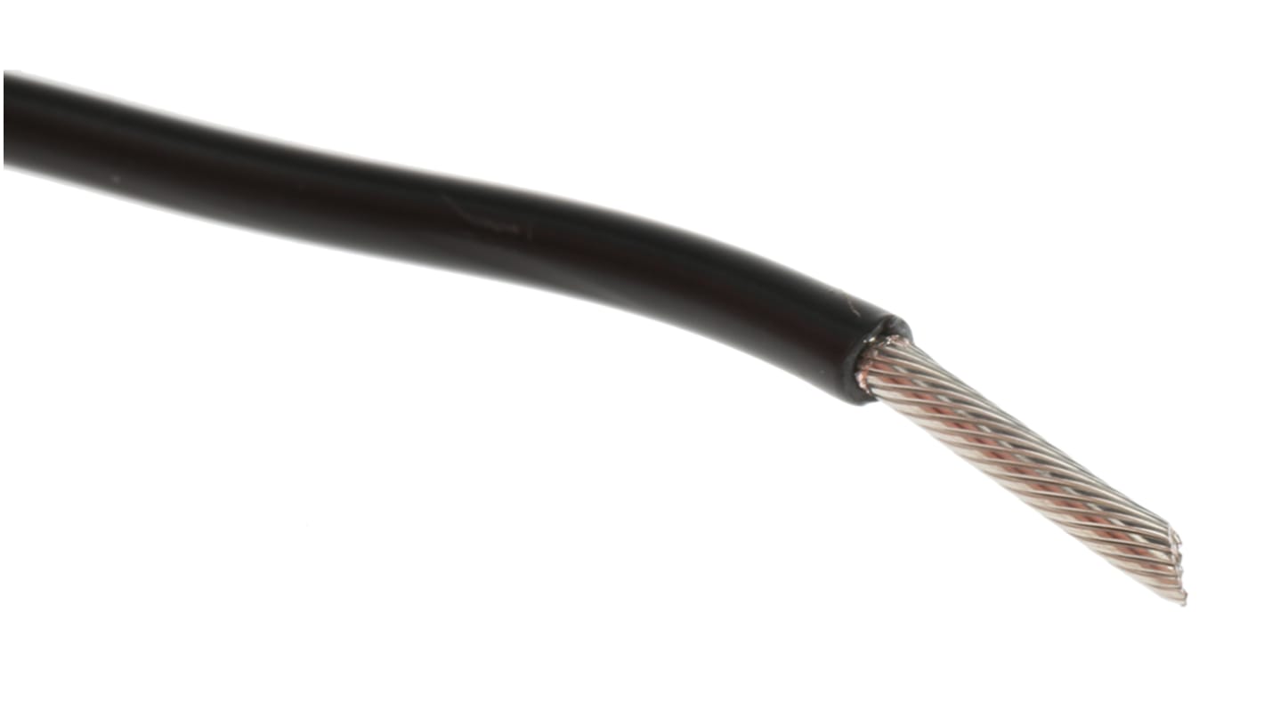 Alpha Wire Einzeladerleitung 1,3 mm², 16 AWG 30m Schwarz PVC isoliert Ø 2.34mm 26/0,25 mm Litzen UL1007