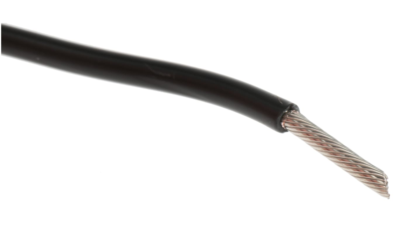 Alpha Wire Premium Series Black 1.3 mm² Hook Up Wire, 16 AWG, 26/0.25 mm, 30m, PVC Insulation, 3057 BK005