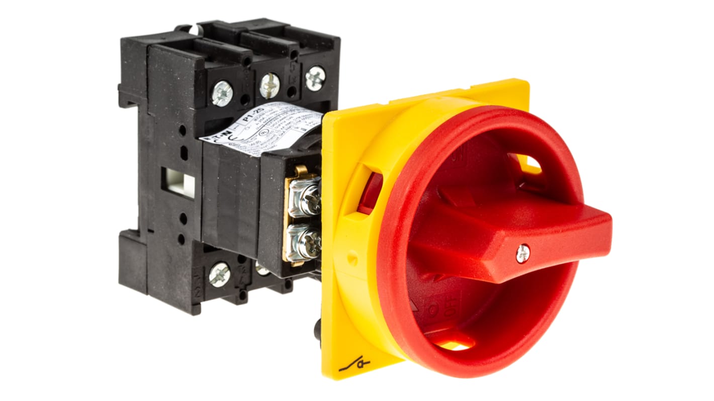 Interruttore di isolamento Eaton 055335 P1-25/V/SVB serie P1-25, 3P, NO, 25A, 440V ca, Pannello posteriore P1-25/V/SVB,