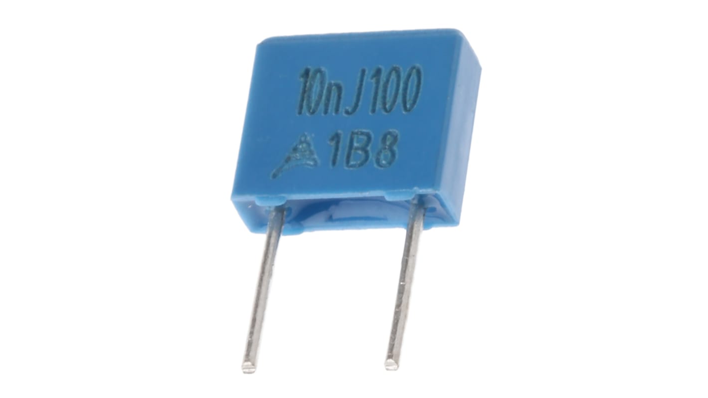 EPCOS B32529 Polyester Film Capacitor, 63 V ac, 100 V dc, ±5%, 10nF, Through Hole