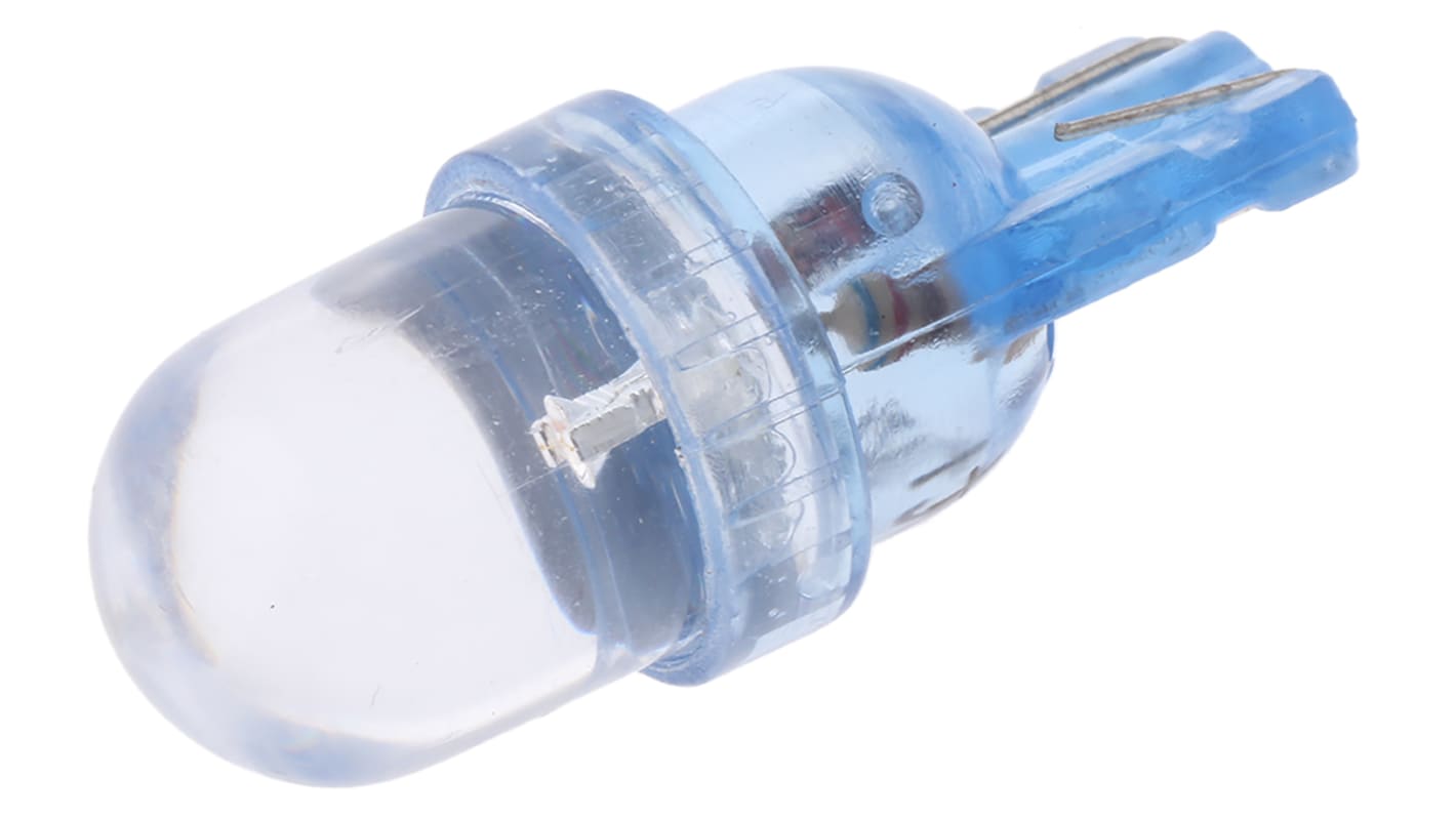 JKL Components Blue LED Indicator Lamp, 12V dc, Wedge Base, 10mm Diameter