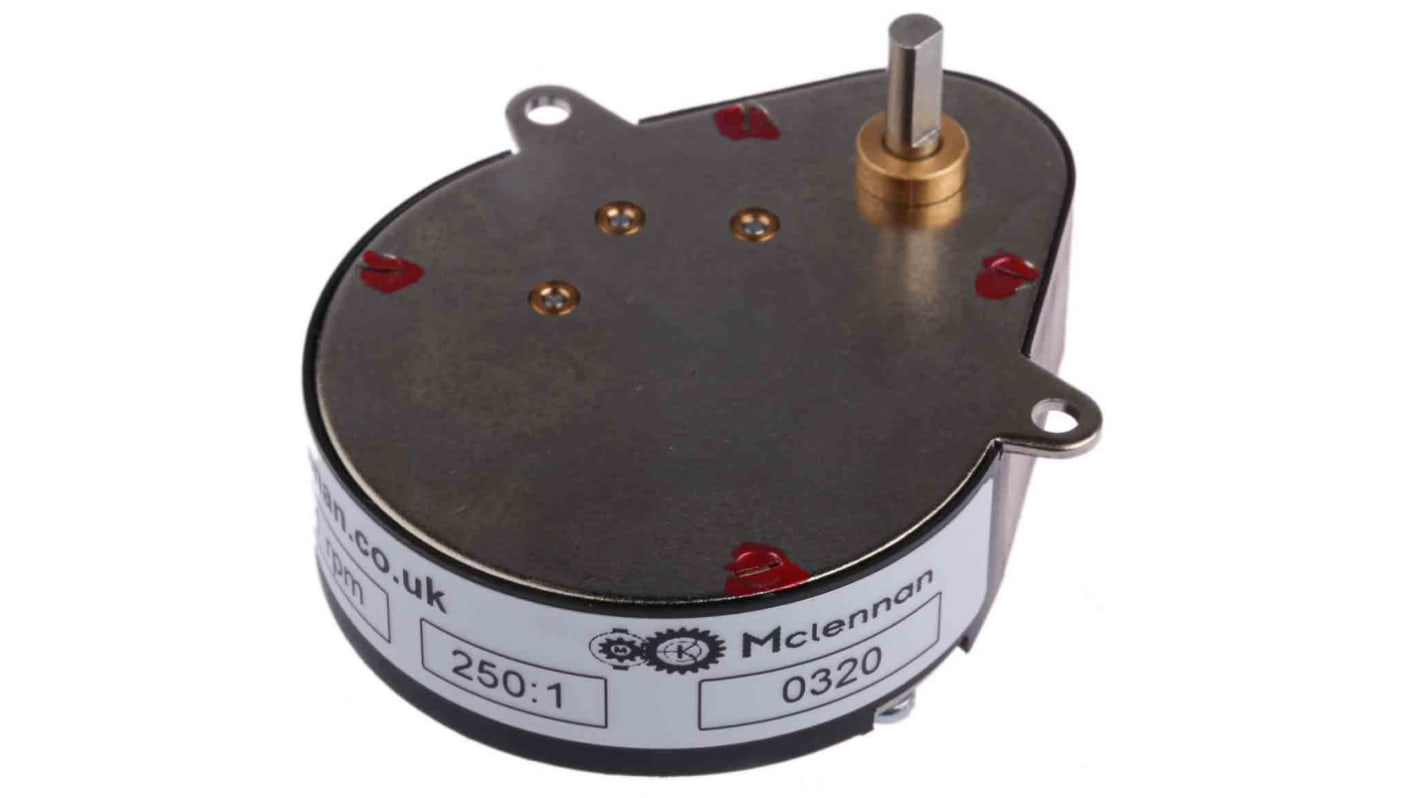 McLennan Servo Supplies 卵形齿轮箱, 250:1, 最大输出0.8 Nm, 最高20rpm, 4mm轴径
