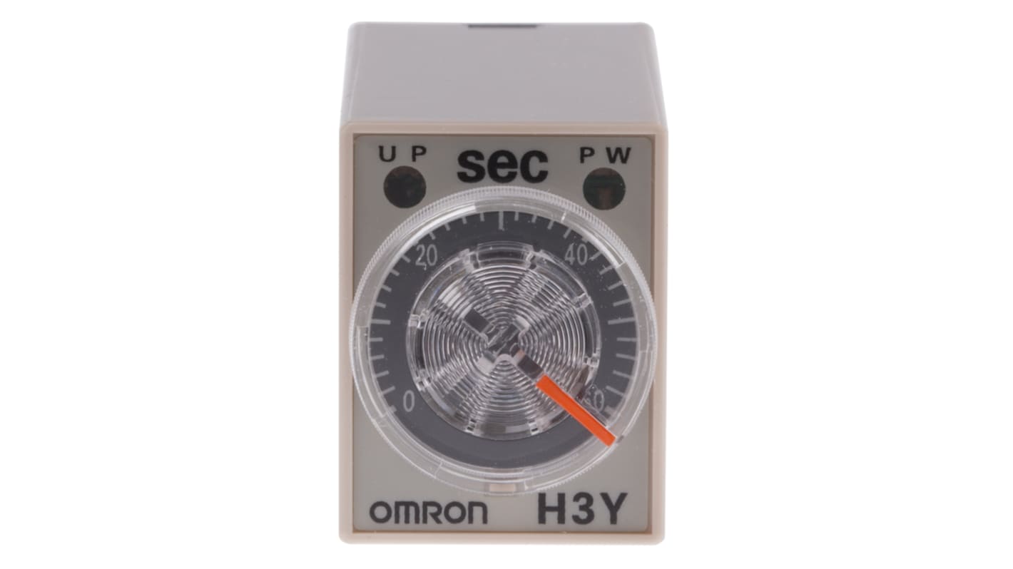 Omron H3Y-4 Series DIN Rail, Surface Mount Timer Relay, 100 → 120V ac, 4-Contact, 2 → 60s, 1-Function,