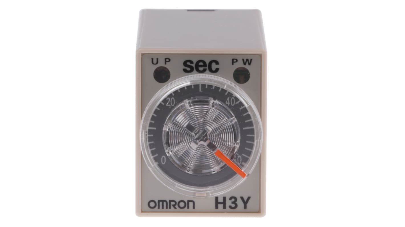 オムロン シングル タイマーリレー, 2 → 60s, 100 → 120V ac, 4PDT, DINレール, 表面実装, H3Y-4 シリーズ